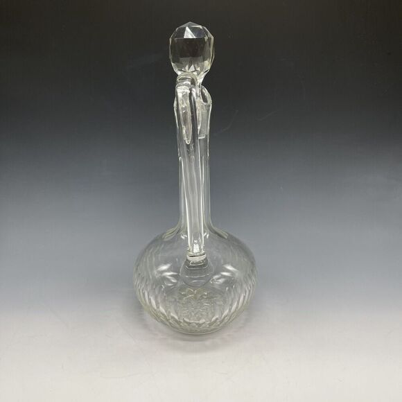 Vintage Glass Decanter‎ w/ Stopper Clear Diamond - Picture 4 of 16